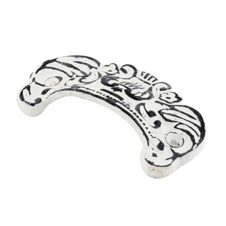 White Distressed Vase D Pull Iron Handle